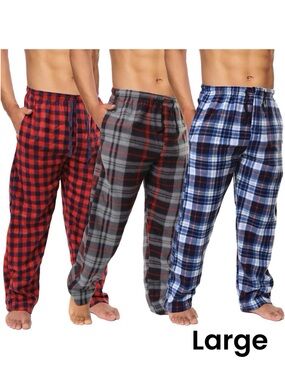 Active Club 3 Pack Mens Fleece Pajama Pants